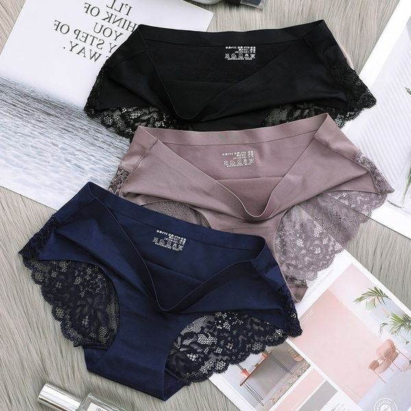 women lace side seamless breathable hollow briefs solid color woman nylon low rise lingerie underwear, Black;pink
women lace side seamless breathable hollow briefs solid color woman nylon low rise lingerie underwear, Black;pink