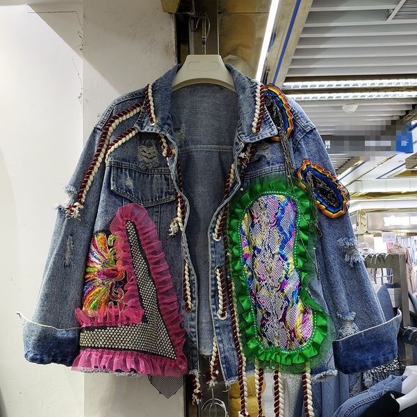 women's jackets women mesh rivet diamond denim jacket spring lapel weave streetwear coat short in straight line outerwear female korean, Black;brown
women's jackets women mesh rivet diamond denim jacket spring lapel weave streetwear coat short in straight line outerwear female korean, Black;brown