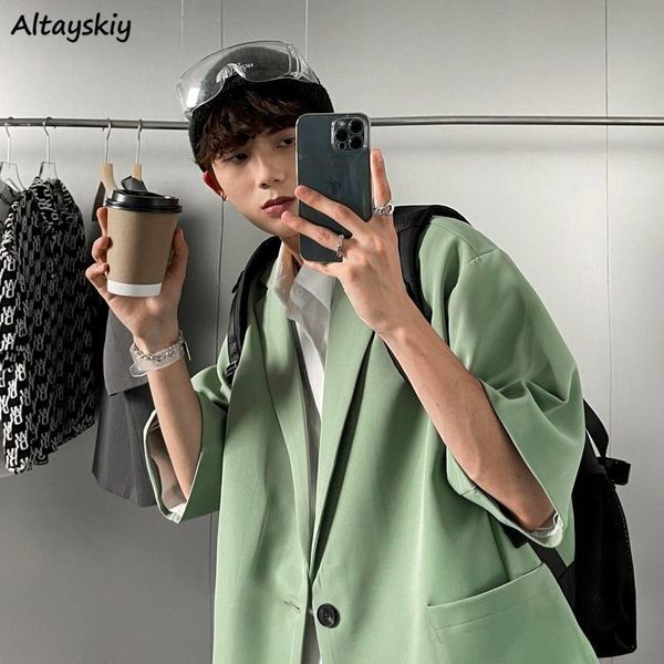 women's suits & blazers casual women colorful single button pockets oversize half sleeve streetwear korean style ulzzang chic female, White;black
women's suits & blazers casual women colorful single button pockets oversize half sleeve streetwear korean style ulzzang chic female, White;black