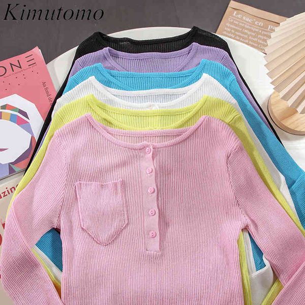 kimutomo spring pullover women fashion solid irregular thin long-sleeved slim waist single buttons knit female 210521, White;black
kimutomo spring pullover women fashion solid irregular thin long-sleeved slim waist single buttons knit female 210521, White;black