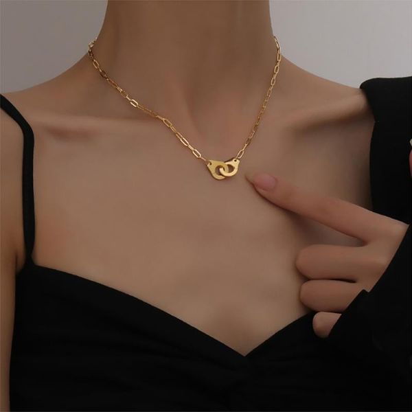 chains stainless steel handcuffs pendant necklace unique design lock chain necklaces women couple street style collars chokers, Silver
chains stainless steel handcuffs pendant necklace unique design lock chain necklaces women couple street style collars chokers, Silver