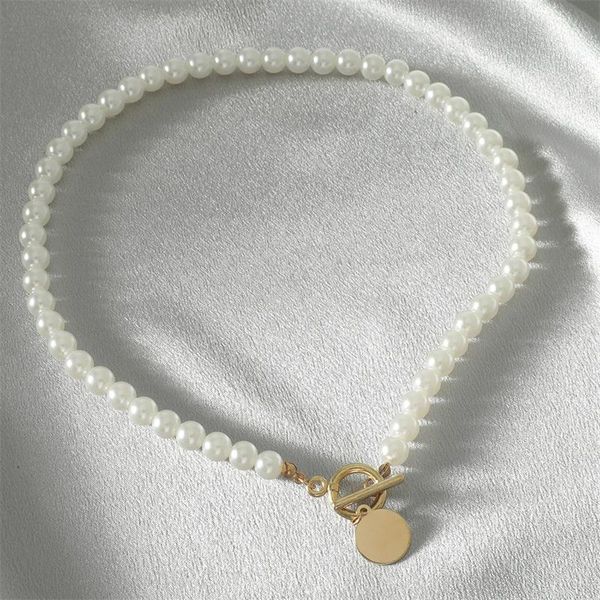 chains product pearl ot buckle disc necklace classic simple temperament elegant all-match holiday gift jewelry for her, Silver
chains product pearl ot buckle disc necklace classic simple temperament elegant all-match holiday gift jewelry for her, Silver
