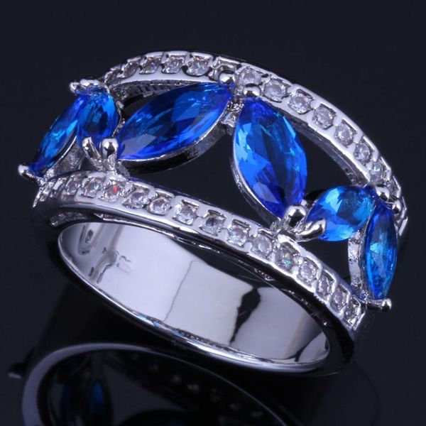 cluster rings luxurious blue cubic zirconia white cz silver plated ring v0601, Golden;silver
cluster rings luxurious blue cubic zirconia white cz silver plated ring v0601, Golden;silver