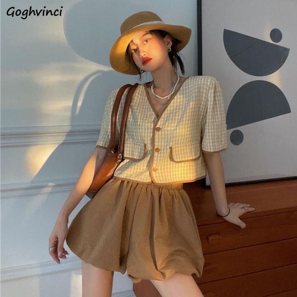 women's tracksuits women sets fashion elegant plaid v-neck single breasted kawaii elastic shorts temperament simple streetwear retro f, Gray
women's tracksuits women sets fashion elegant plaid v-neck single breasted kawaii elastic shorts temperament simple streetwear retro f, Gray