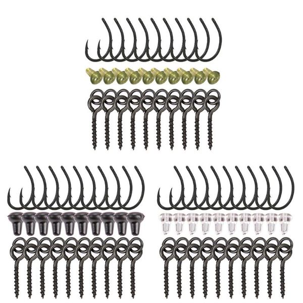 fishing hooks bait screws with oval link loop swivels & hook s shank beads for carp terminal rig tackle set
fishing hooks bait screws with oval link loop swivels & hook s shank beads for carp terminal rig tackle set