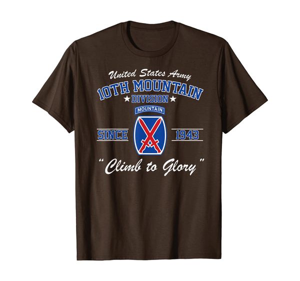 10th mountain division t-shirt, White;black