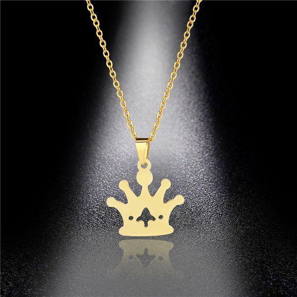 pendant necklaces simple stainless steel necklace fashion crown female jewelry generation, Silver
pendant necklaces simple stainless steel necklace fashion crown female jewelry generation, Silver
