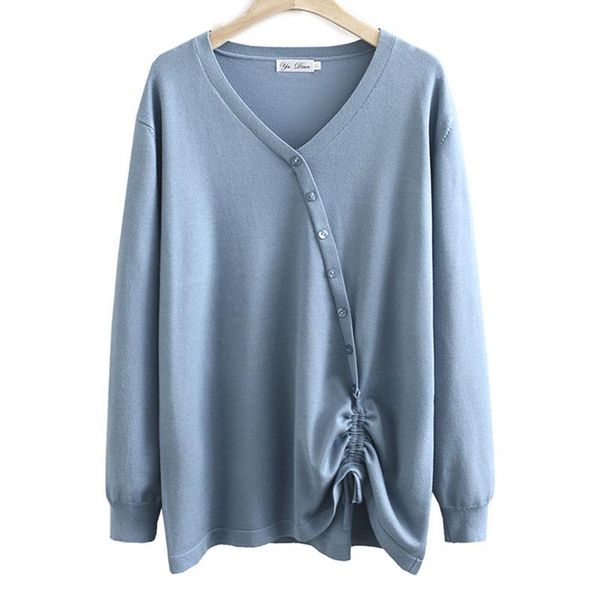 plus size t-shirt autumn women's sweaters solid color v neck button decoration drawstring knitting female pullovers xl/3xl, Black
plus size t-shirt autumn women's sweaters solid color v neck button decoration drawstring knitting female pullovers xl/3xl, Black