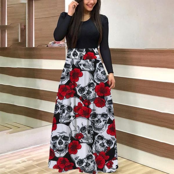 casual dresses women halloween print maxi dress long sleeve robe femme ladies costume y2k kawaii, Black;gray
casual dresses women halloween print maxi dress long sleeve robe femme ladies costume y2k kawaii, Black;gray