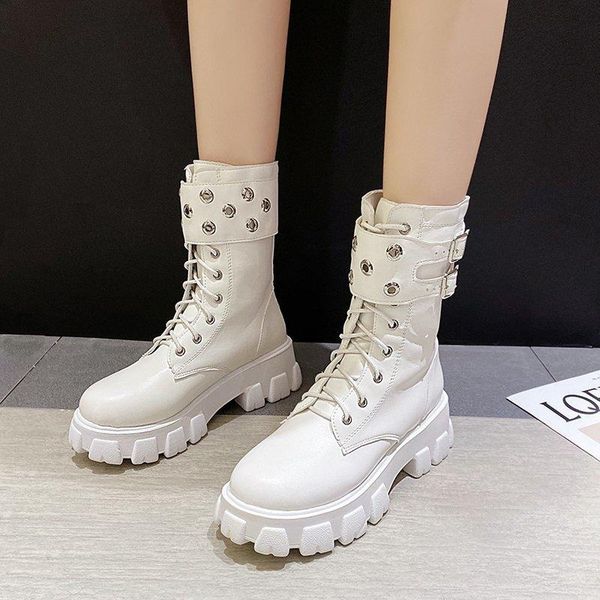 boots mid-calf motorcycle med pu square heel platform lace-up buckle strap womans shoes round toe punk, Black
boots mid-calf motorcycle med pu square heel platform lace-up buckle strap womans shoes round toe punk, Black