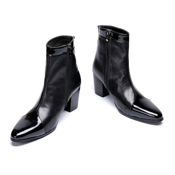 boots heel fashion mens high genuine men zipper ankle black spliced patent leather male work shoes
boots heel fashion mens high genuine men zipper ankle black spliced patent leather male work shoes