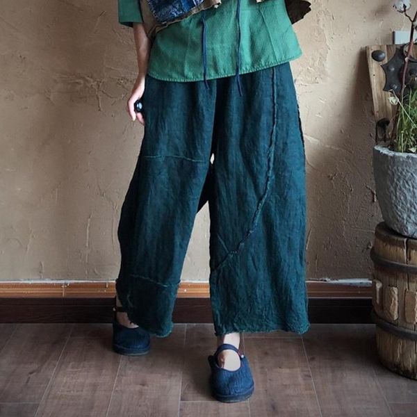 autumn spring ladies patchwork pants linen elastic waist loose retro women casual straight trousers women's & capris, Black;white
autumn spring ladies patchwork pants linen elastic waist loose retro women casual straight trousers women's & capris, Black;white