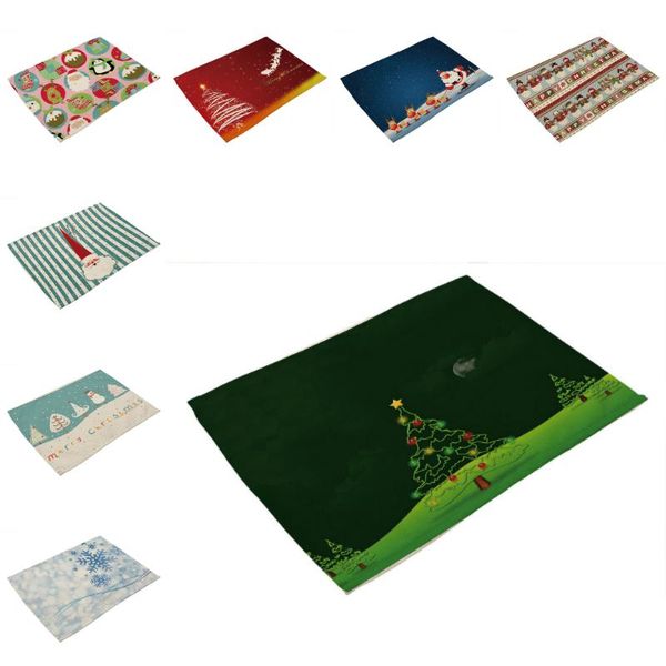 table napkin 42*32cm christmas print placemat flax mat anti-scalding pad diy living room kitchen decoration dining accessories 
table napkin 42*32cm christmas print placemat flax mat anti-scalding pad diy living room kitchen decoration dining accessories