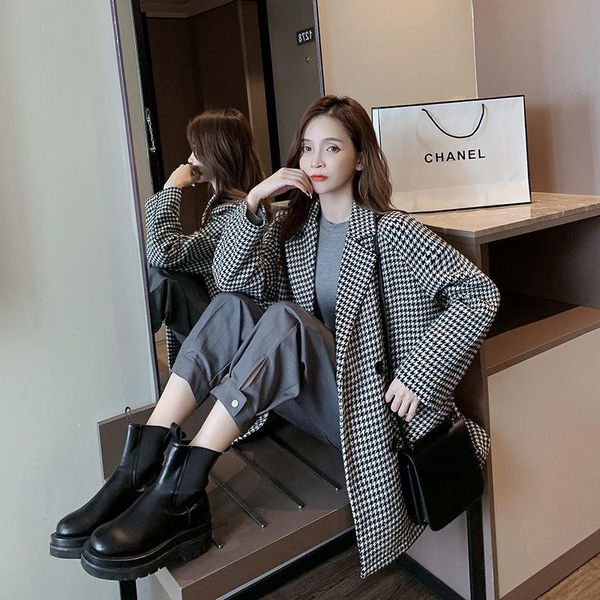 women's wool & blends women plaid faux lamb fur parka coat 2021 autumn winter jacket female overcoat outerwear coats tweed, Black
women's wool & blends women plaid faux lamb fur parka coat 2021 autumn winter jacket female overcoat outerwear coats tweed, Black