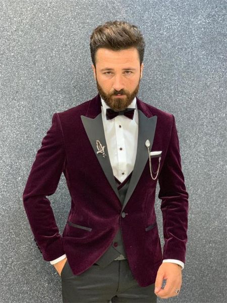men's suits & blazers (jacket+pants+vest) handsome red velvet 3 piece groom tuexdos for wedding formal prom suit party evening blazer c, White;black
men's suits & blazers (jacket+pants+vest) handsome red velvet 3 piece groom tuexdos for wedding formal prom suit party evening blazer c, White;black