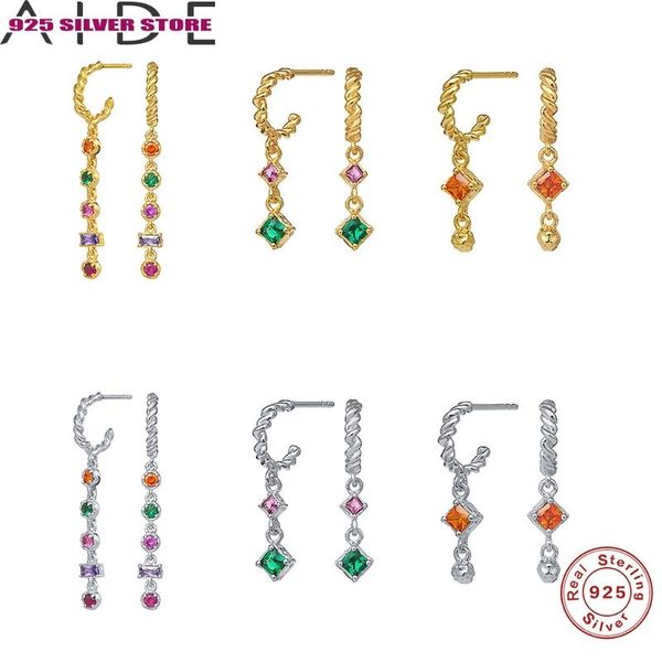 stud aide 925 sterling silver piercing rainbow zircon twisted hanging earrings for women boucle oreille femme jewelry party, Golden;silver
stud aide 925 sterling silver piercing rainbow zircon twisted hanging earrings for women boucle oreille femme jewelry party, Golden;silver