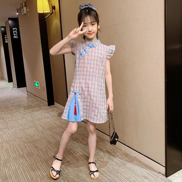 family matching outfits 2021 children's clothing girls dress summer style big children national wind tassel retro cheongsam tide, Blue
family matching outfits 2021 children's clothing girls dress summer style big children national wind tassel retro cheongsam tide, Blue