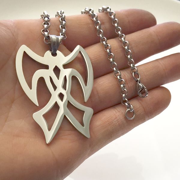 large silver-color stainless steel cool double hatchet charms pendant necklace jewelry gifts for hip-hop mens chain 3mm 24''
large silver-color stainless steel cool double hatchet charms pendant necklace jewelry gifts for hip-hop mens chain 3mm 24''