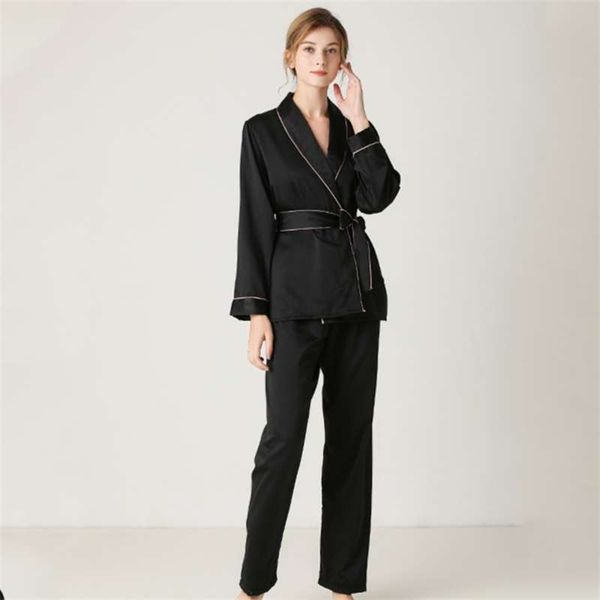 pajamas set women's silk long sleeve robes with long pants high-grade womens pajamas set solid color lace two-piece pjs women 210928, Black;red
pajamas set women's silk long sleeve robes with long pants high-grade womens pajamas set solid color lace two-piece pjs women 210928, Black;red