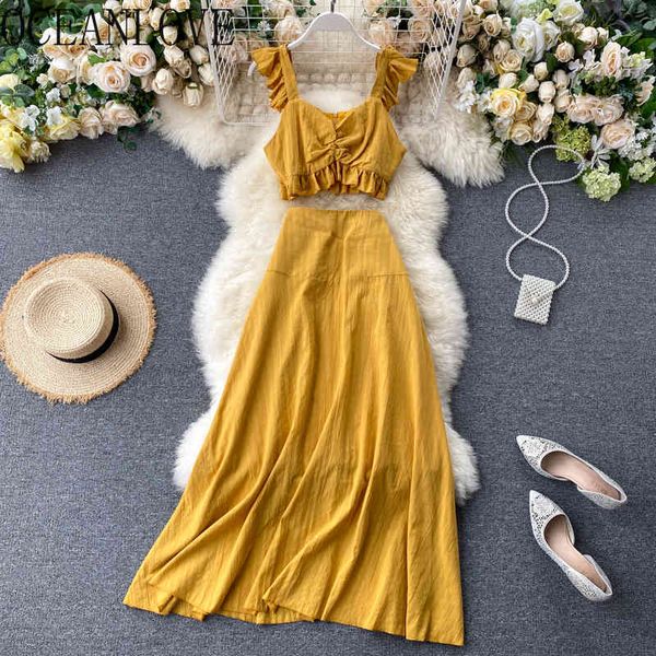 summer two solid tank + high waist long skirts beach style sweet fashion 2 piece set women 16230 210415, White
summer two solid tank + high waist long skirts beach style sweet fashion 2 piece set women 16230 210415, White
