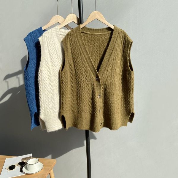women's vests 2021 spring loose-fit korean harajuku knitted vest v-neck sleeveless autumn outerwear kalenmos, Black;white
women's vests 2021 spring loose-fit korean harajuku knitted vest v-neck sleeveless autumn outerwear kalenmos, Black;white