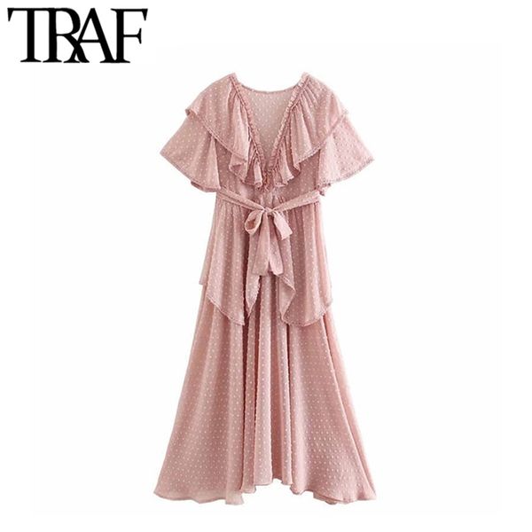 women vintage sweet dot chiffon bow tie sashes ruffles midi dress fashion o neck short sleeve beach dresses vestidos mujer 210507, Black;gray
women vintage sweet dot chiffon bow tie sashes ruffles midi dress fashion o neck short sleeve beach dresses vestidos mujer 210507, Black;gray