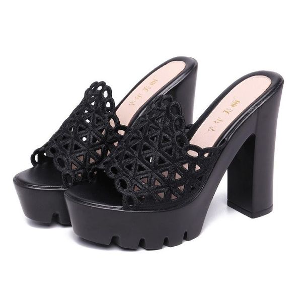 large size gold black block heels slippers fashion open head hollow summer shoes women's platform high
large size gold black block heels slippers fashion open head hollow summer shoes women's platform high