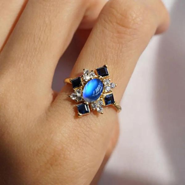 cluster rings 14k gold filled ring for women anillos de bizuteria bague diamant natural moonstone gemstone jewelry obsidian box, Golden;silver
cluster rings 14k gold filled ring for women anillos de bizuteria bague diamant natural moonstone gemstone jewelry obsidian box, Golden;silver