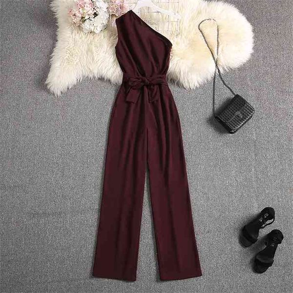alphalmoda oblique shoulder outfit sashes solid color slim fit ladies elegant party jumpsuit summer fashion rompers, Black;white
alphalmoda oblique shoulder outfit sashes solid color slim fit ladies elegant party jumpsuit summer fashion rompers, Black;white