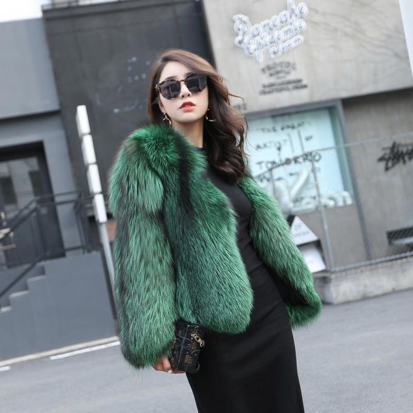 women's fur & faux rf0316 silver coat women high street full sleeve natural real jacket, Black
women's fur & faux rf0316 silver coat women high street full sleeve natural real jacket, Black