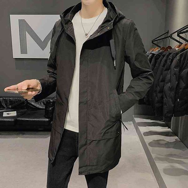 2021 spring coat trend handsome jacket men's korean slim hooded cloak spring and autumn middle and long windbreaker, Black;brown
2021 spring coat trend handsome jacket men's korean slim hooded cloak spring and autumn middle and long windbreaker, Black;brown