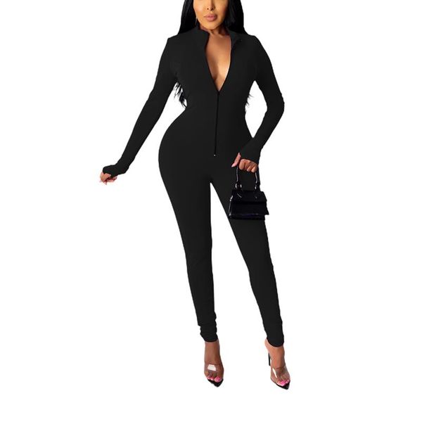 women's jumpsuits & rompers women solid color one piece jumpsuit vneck zipper front long sleeve fitness bodycon slim spring autumn casu, Black;white
women's jumpsuits & rompers women solid color one piece jumpsuit vneck zipper front long sleeve fitness bodycon slim spring autumn casu, Black;white