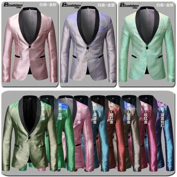 men's suits & blazers color-changing suit blazer masculino fashion costumes slim groomsmen dress casual multi-color clothing shiny stag, White;black
men's suits & blazers color-changing suit blazer masculino fashion costumes slim groomsmen dress casual multi-color clothing shiny stag, White;black
