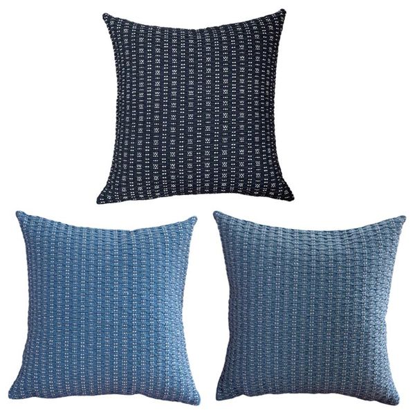 pillow case cotton woven throw covers pillowcase sofa car home decorative (18"x18")