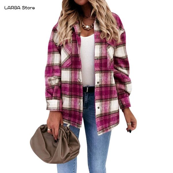 women's jackets 2021women's cotton turn down collar check lattice patchwork plaid print jacket long sleeve ladies casual female, Black;brown
women's jackets 2021women's cotton turn down collar check lattice patchwork plaid print jacket long sleeve ladies casual female, Black;brown