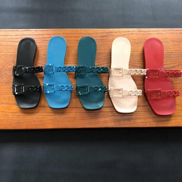 slippers luxury designer flats 2021 arrival summer beach sandals women jelly shoes chains casual outside candy color, Black
slippers luxury designer flats 2021 arrival summer beach sandals women jelly shoes chains casual outside candy color, Black