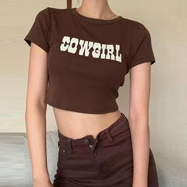 women's t-shirt vintage letter print crop women casual short sleeve pullover cotton tee shirt summer slim streetwear femme, White
women's t-shirt vintage letter print crop women casual short sleeve pullover cotton tee shirt summer slim streetwear femme, White