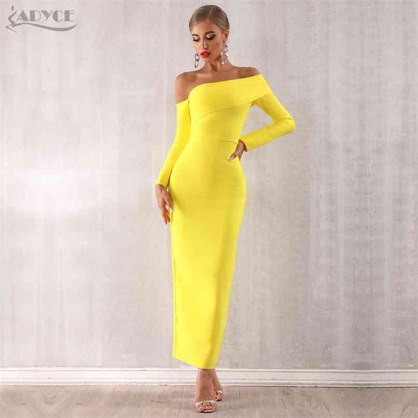winter women bandage dress long sleeve yellow draped off shoulder maxi celebrity evening party dresses 210507, Black;gray
winter women bandage dress long sleeve yellow draped off shoulder maxi celebrity evening party dresses 210507, Black;gray