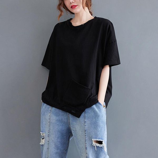 women's t-shirt korea design hole street fashion black white girl's chic summer t shirts loose 100% cotton women casual all-match
women's t-shirt korea design hole street fashion black white girl's chic summer t shirts loose 100% cotton women casual all-match