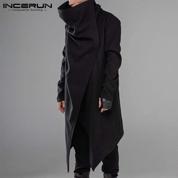 incerun cloak coats streetwear turtleneck solid long sve fashion men cape outerwear punk style irregular ets s-5xl, Black;brown
incerun cloak coats streetwear turtleneck solid long sve fashion men cape outerwear punk style irregular ets s-5xl, Black;brown