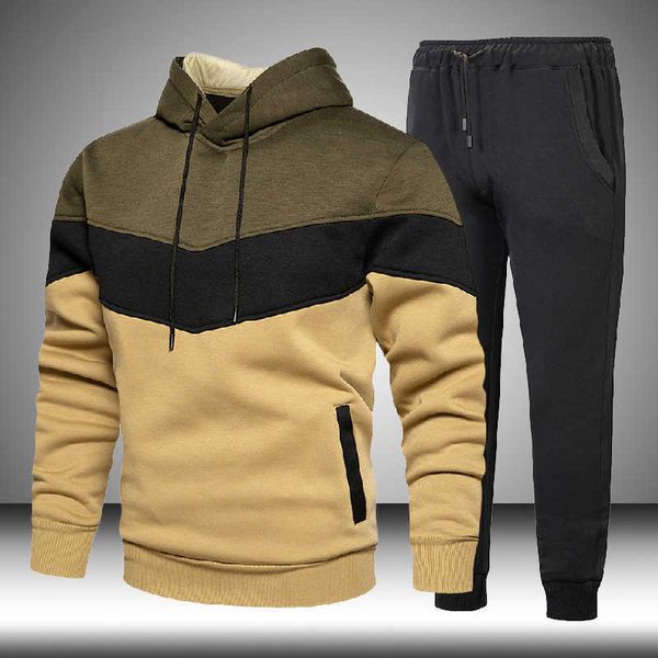men's tracksuit autumn winter patchwork hooded hoodie sweatshirt+2piece sweatpants male polyester track suit streetwear 210603, Gray
men's tracksuit autumn winter patchwork hooded hoodie sweatshirt+2piece sweatpants male polyester track suit streetwear 210603, Gray