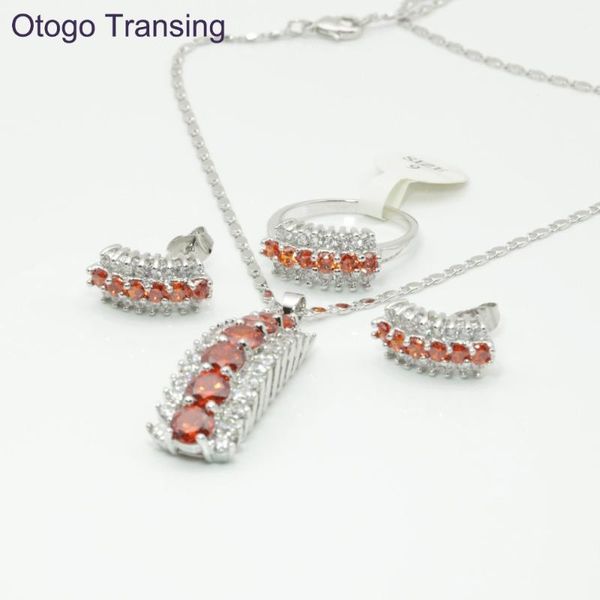 earrings & necklace otogo transing 2021 party sets silver color for women fashion red + crystal ring mark s132
earrings & necklace otogo transing 2021 party sets silver color for women fashion red + crystal ring mark s132