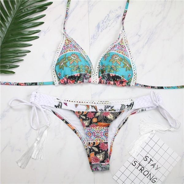 women's swimwear 2021 summer women bikini set bandage brazilian lace floral strapless high waist beachwear, White;black
women's swimwear 2021 summer women bikini set bandage brazilian lace floral strapless high waist beachwear, White;black
