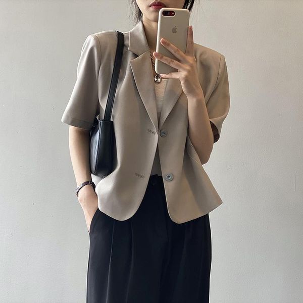 women's suits & blazers short-sleeved suit jacket thin section 2021 spring summer fashion korean style short casual small s918, White;black
women's suits & blazers short-sleeved suit jacket thin section 2021 spring summer fashion korean style short casual small s918, White;black