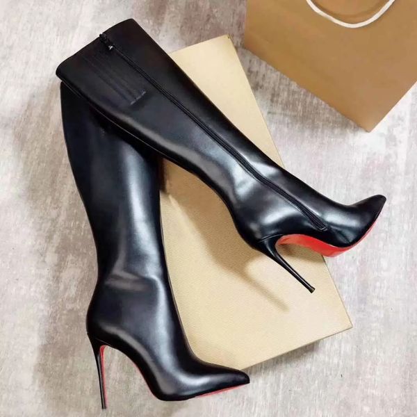 clean leather women long boot red bottom heeled kate botta black calfskin genuine leathers pointed toe with zipper classic knee-high boots w
clean leather women long boot red bottom heeled kate botta black calfskin genuine leathers pointed toe with zipper classic knee-high boots w