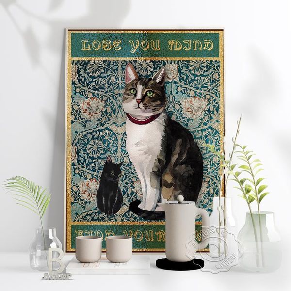 paintings lose your mind find soul retro poster, two personalities of cats wall stickers, nordic style amusing home kids room decor
paintings lose your mind find soul retro poster, two personalities of cats wall stickers, nordic style amusing home kids room decor