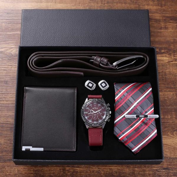 wristwatches 5pcs/set men's gifts set fashion sport watch men leather belt wallet cufflinks tie sets gift box for present drop, Slivery;brown
wristwatches 5pcs/set men's gifts set fashion sport watch men leather belt wallet cufflinks tie sets gift box for present drop, Slivery;brown
