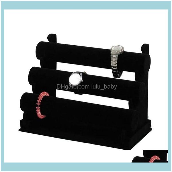 jewelry packaging & jewelryjewelry pouches bags black veet 3 layer watch bracelet display stand wooden storage rack drop delivery 2021 gw8m, Pink;blue
jewelry packaging & jewelryjewelry pouches bags black veet 3 layer watch bracelet display stand wooden storage rack drop delivery 2021 gw8m, Pink;blue