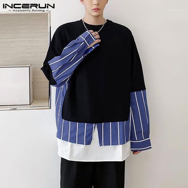 men's hoodies & sweatshirts incerun 2021 handsome south korean style loose faked two-piece stitching contrast sleeve long-sleeved sweat, Black
men's hoodies & sweatshirts incerun 2021 handsome south korean style loose faked two-piece stitching contrast sleeve long-sleeved sweat, Black