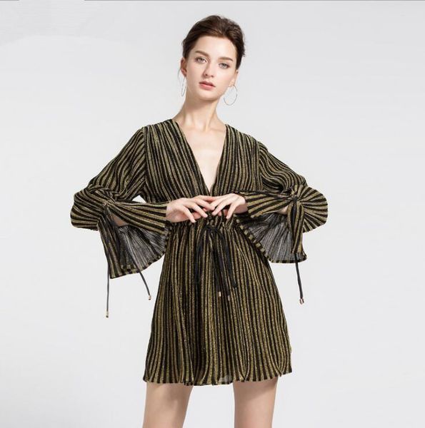women's jumpsuits & rompers fashion women long flare sleeve jumpsuit v-neck loose gold striped nightwear clubwear playsuit year sp-71, Black;white
women's jumpsuits & rompers fashion women long flare sleeve jumpsuit v-neck loose gold striped nightwear clubwear playsuit year sp-71, Black;white